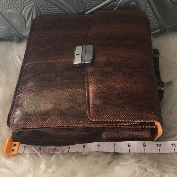 Vintage genuine snake skin briefcase purse 2 compartments - Picture 13 of 14